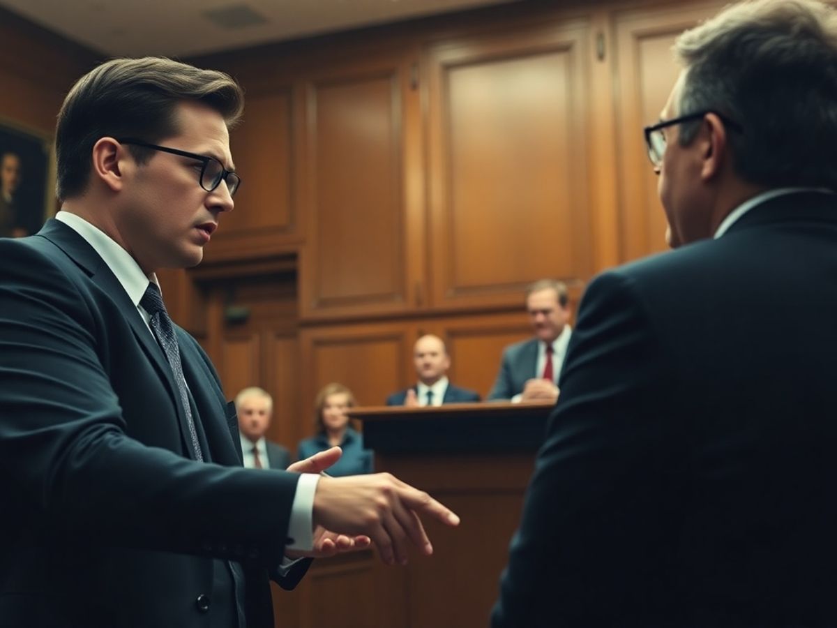 Avocat în instanță cu client în fața judecătorului.