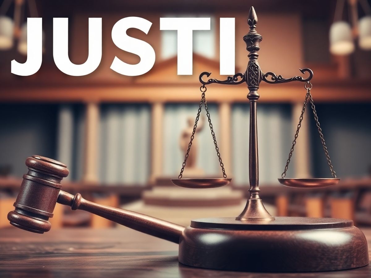 Imagine cu un ciocan și balanța justiției.