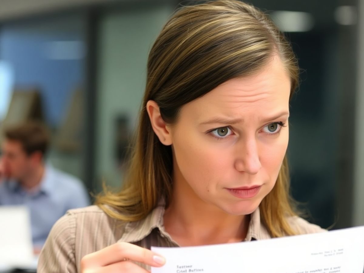 Persoană confuză primind o scrisoare de concediere.