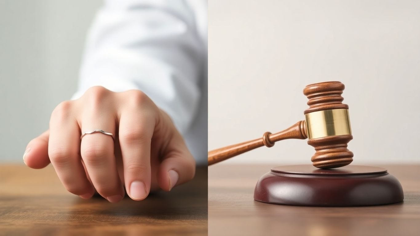 Inele de nuntă și ciocan de judecător